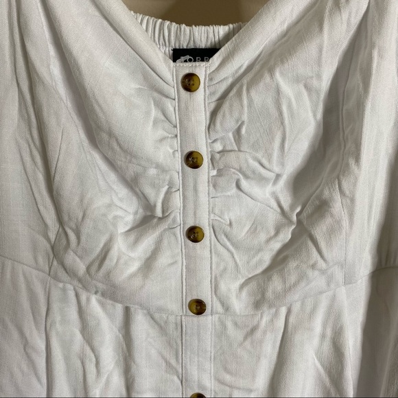 TORRID White stretch woven button midi dress. Size 2. - Picture 2 of 14